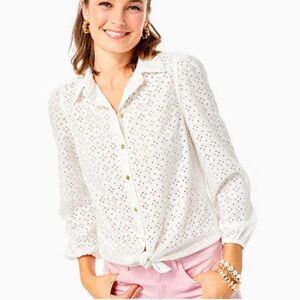 Lilly Pulitzer Seabreeze Eyelet blouse. Size Medium. NWT. White